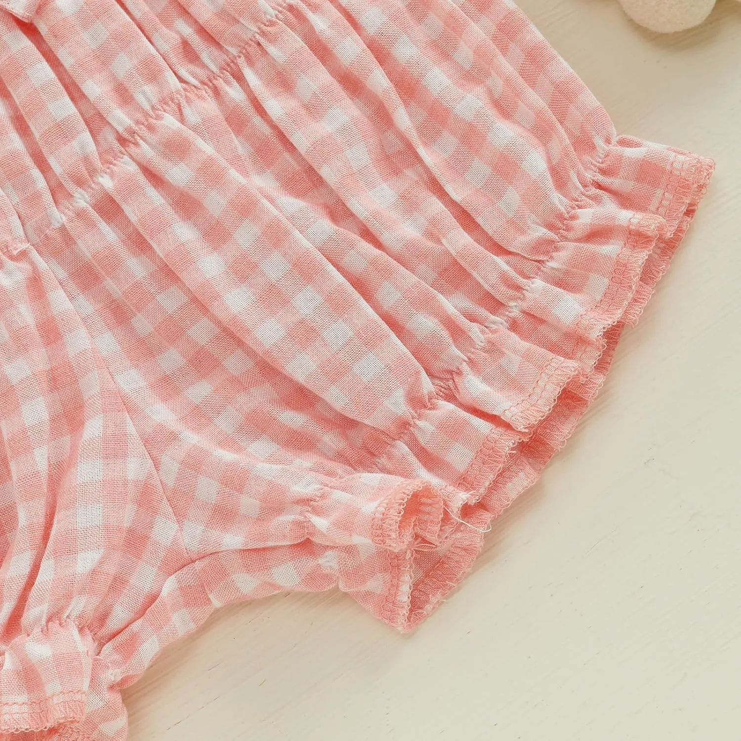 Toddler Baby Girl Gingham Shorts Summer Clothes Plaid Print Short Bloomer Elastic Waist Ruffled Bloomers Bottoms