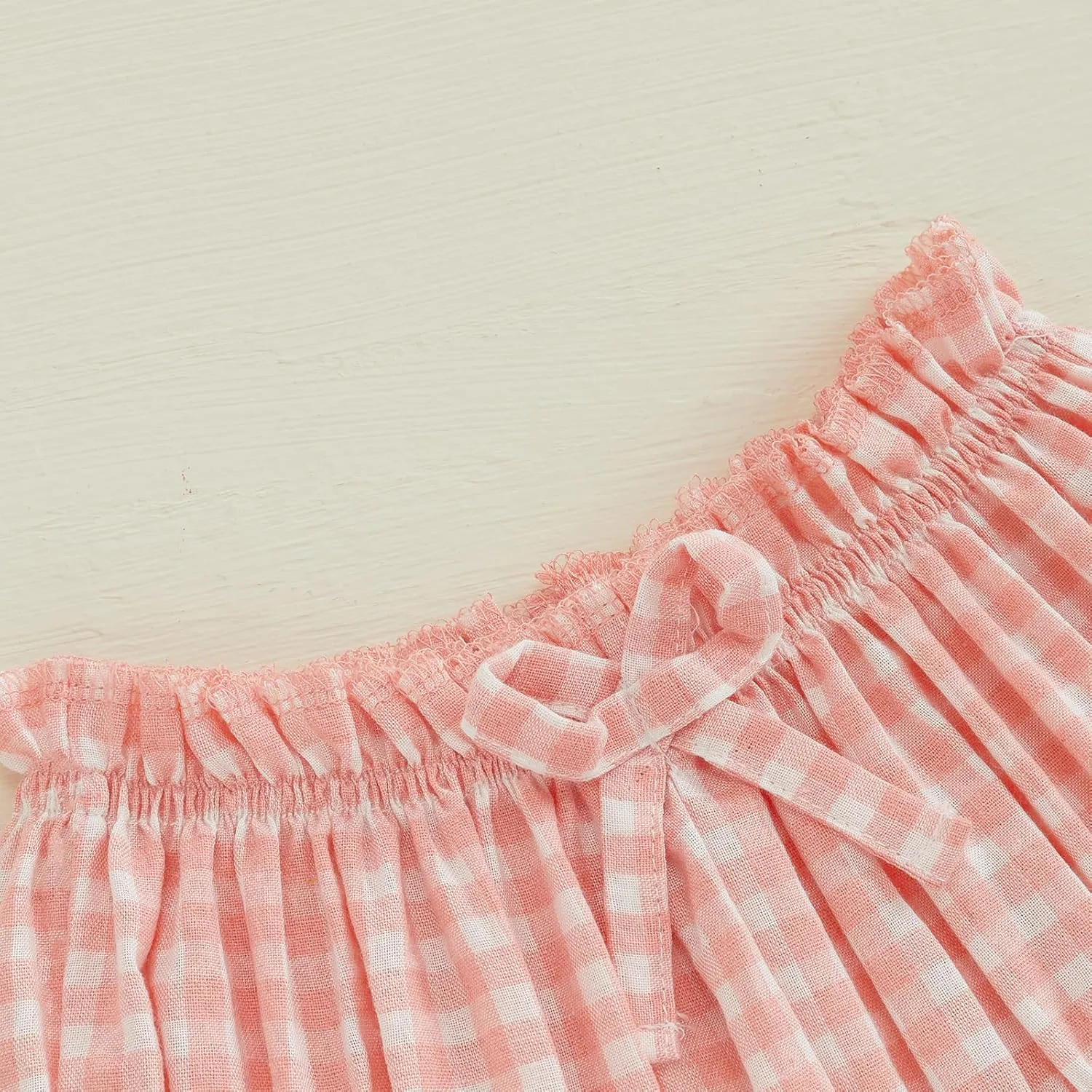 Toddler Baby Girl Gingham Shorts Summer Clothes Plaid Print Short Bloomer Elastic Waist Ruffled Bloomers Bottoms
