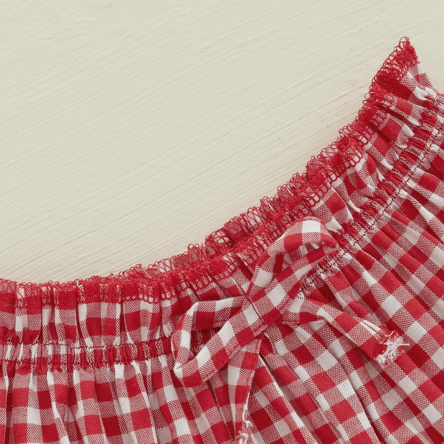 Toddler Baby Girl Gingham Shorts Summer Clothes Plaid Print Short Bloomer Elastic Waist Ruffled Bloomers Bottoms