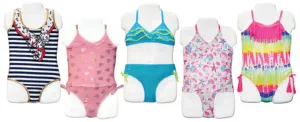 toddler girl's high fashion one-piece, two-piece & tankini swimsuits - sizes 2t-4t Case of 48