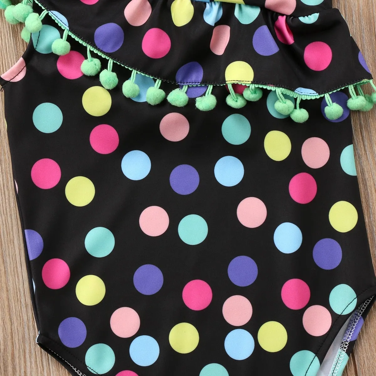 Toddler Girls Polka Dot One Shoulder One Piece Swimwear