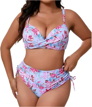 Top Sets for Women Plus Size Beach Match Sexy Hawaiian High Cut Triangle Top Swimsuits Shorts Sets Women 2025