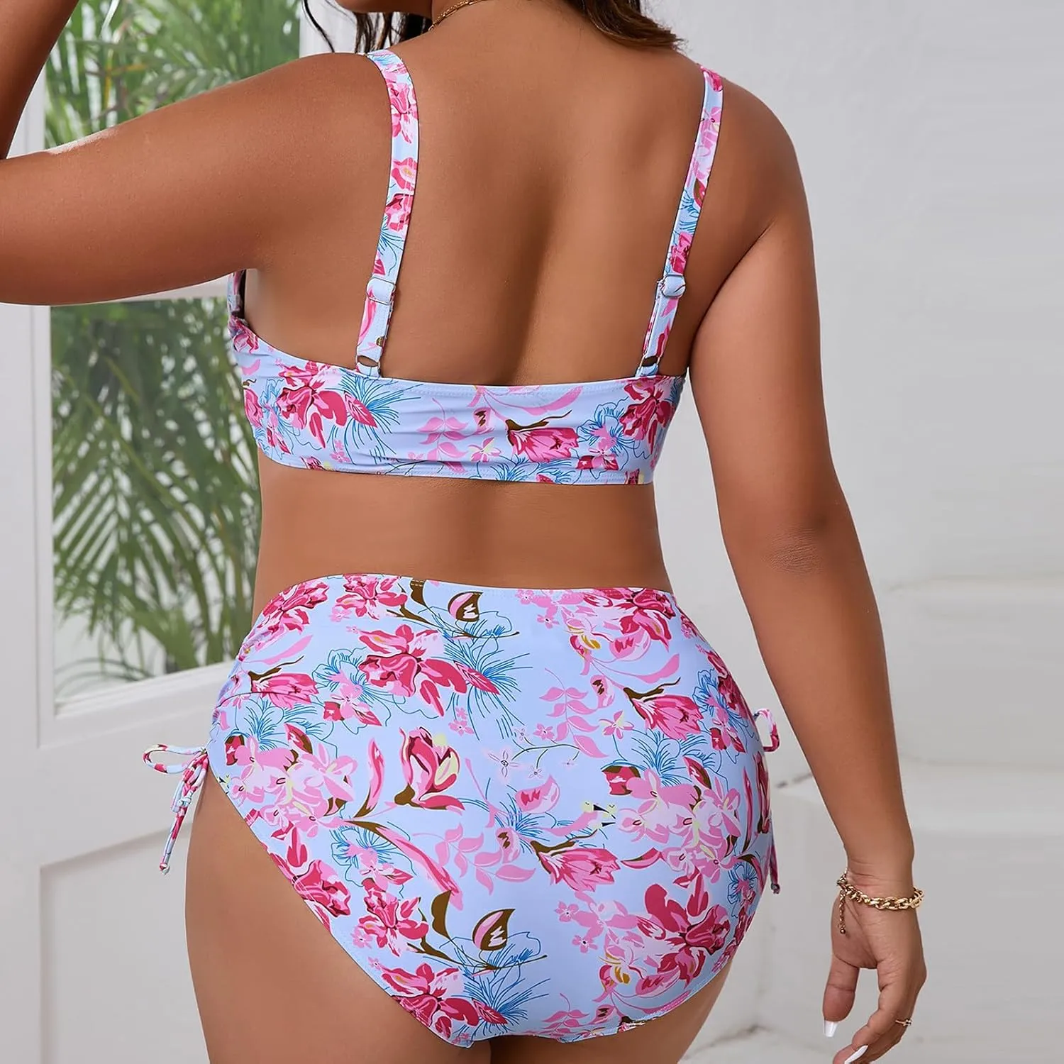Top Sets for Women Plus Size Beach Match Sexy Hawaiian High Cut Triangle Top Swimsuits Shorts Sets Women 2025