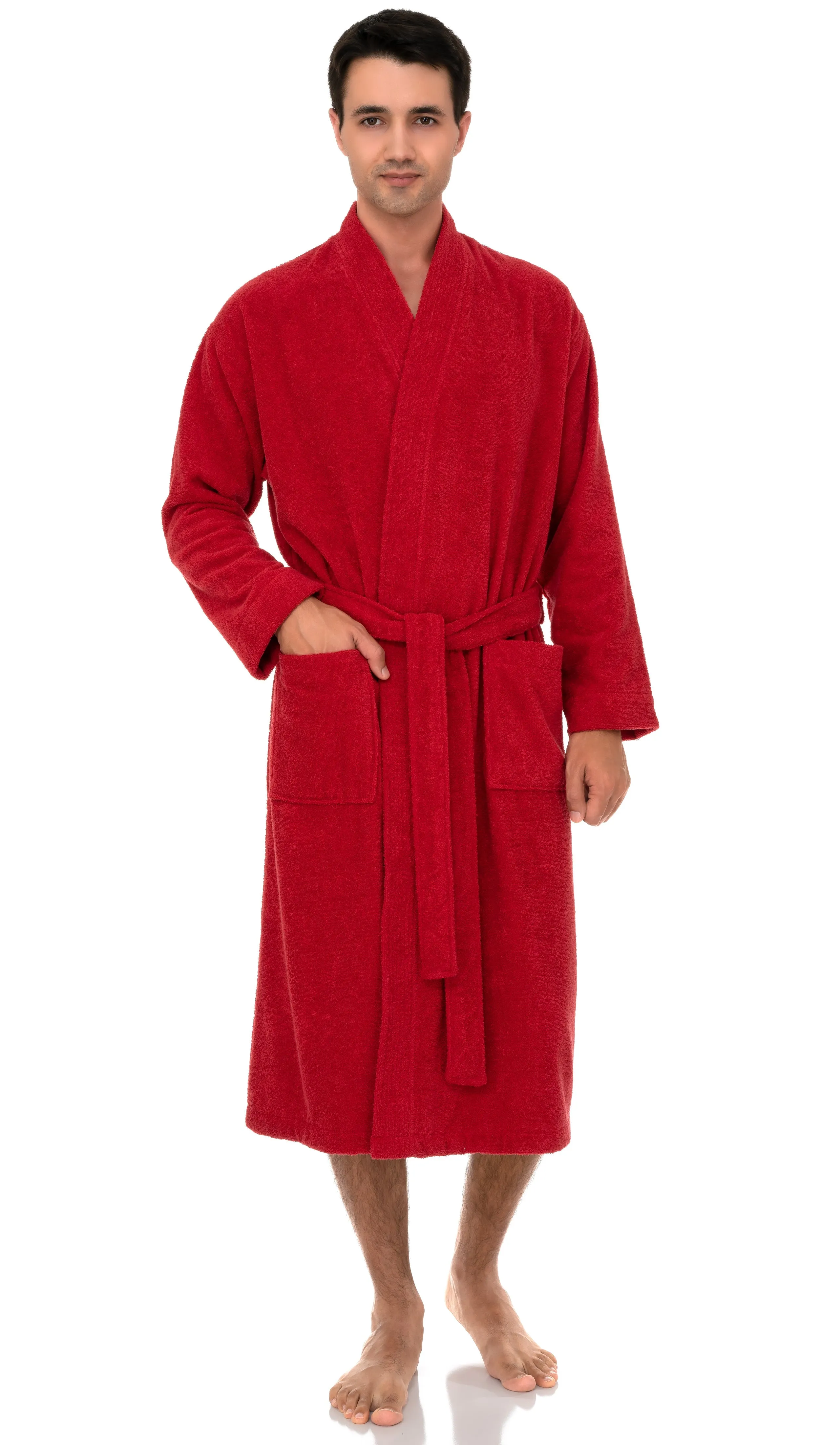 TowelSelections Mens Robe, 100% Cotton Terry Cloth Bathrobe, Spa Bath Robes for Men