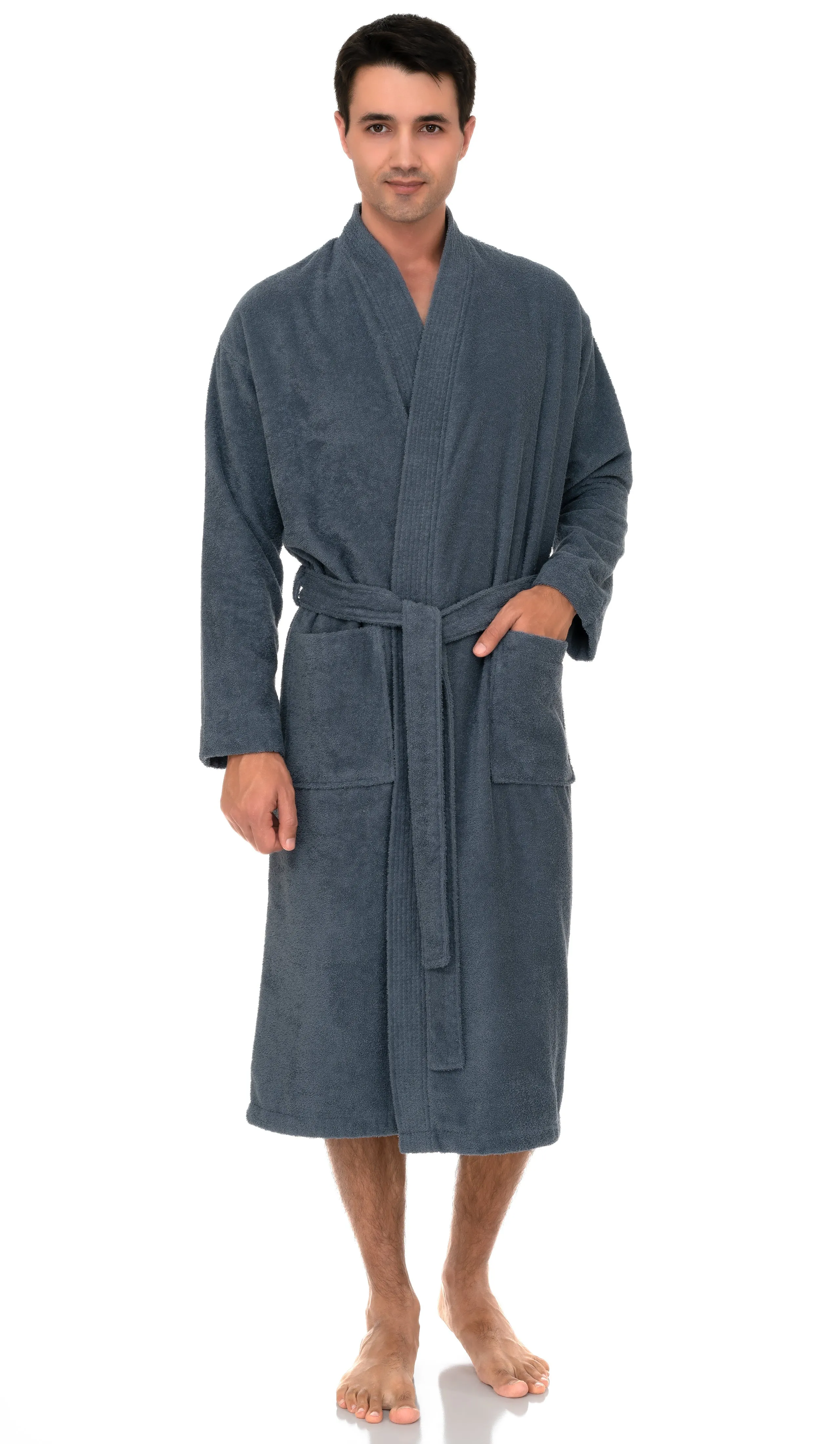 TowelSelections Mens Robe, 100% Cotton Terry Cloth Bathrobe, Spa Bath Robes for Men