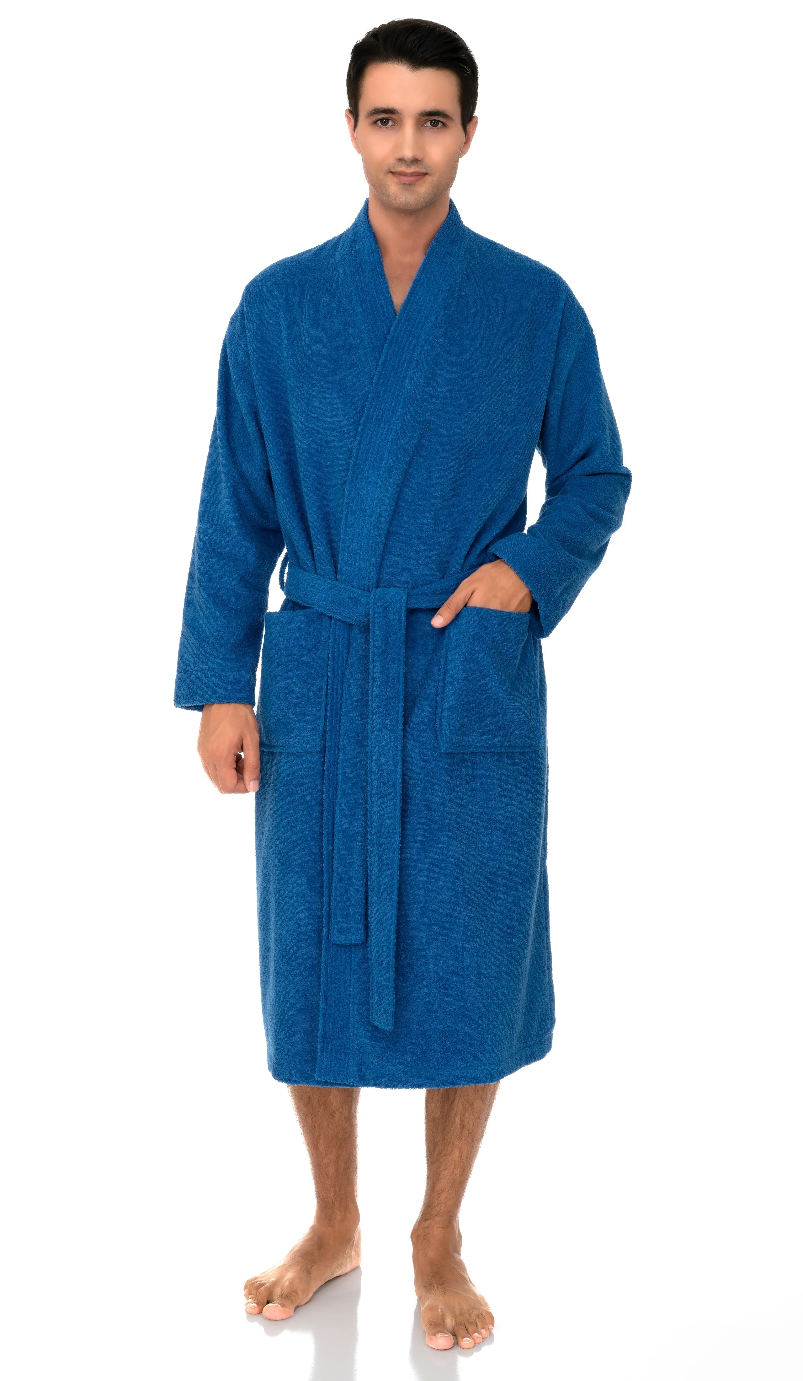 TowelSelections Mens Robe, 100% Cotton Terry Cloth Bathrobe, Spa Bath Robes for Men