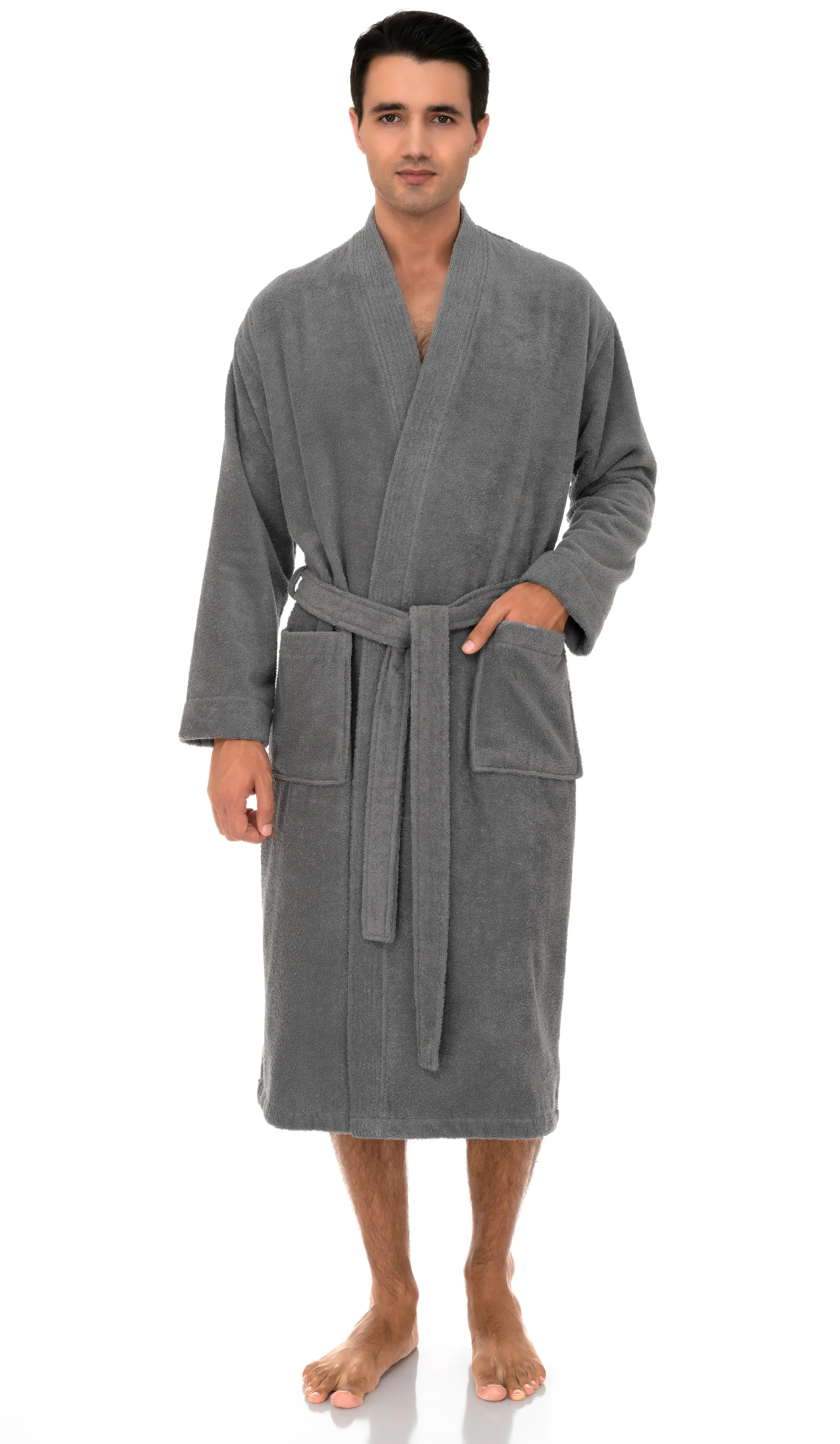 TowelSelections Mens Robe, 100% Cotton Terry Cloth Bathrobe, Spa Bath Robes for Men