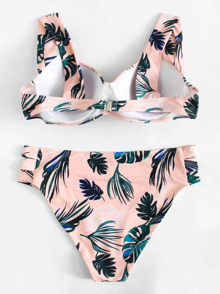 Tropical Print Bikini Set
