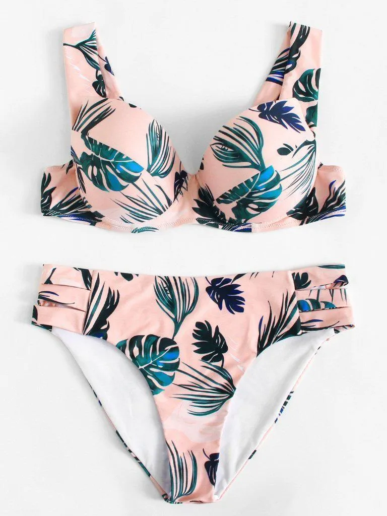 Tropical Print Bikini Set