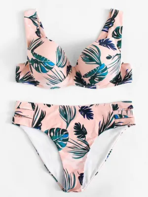 Tropical Print Bikini Set