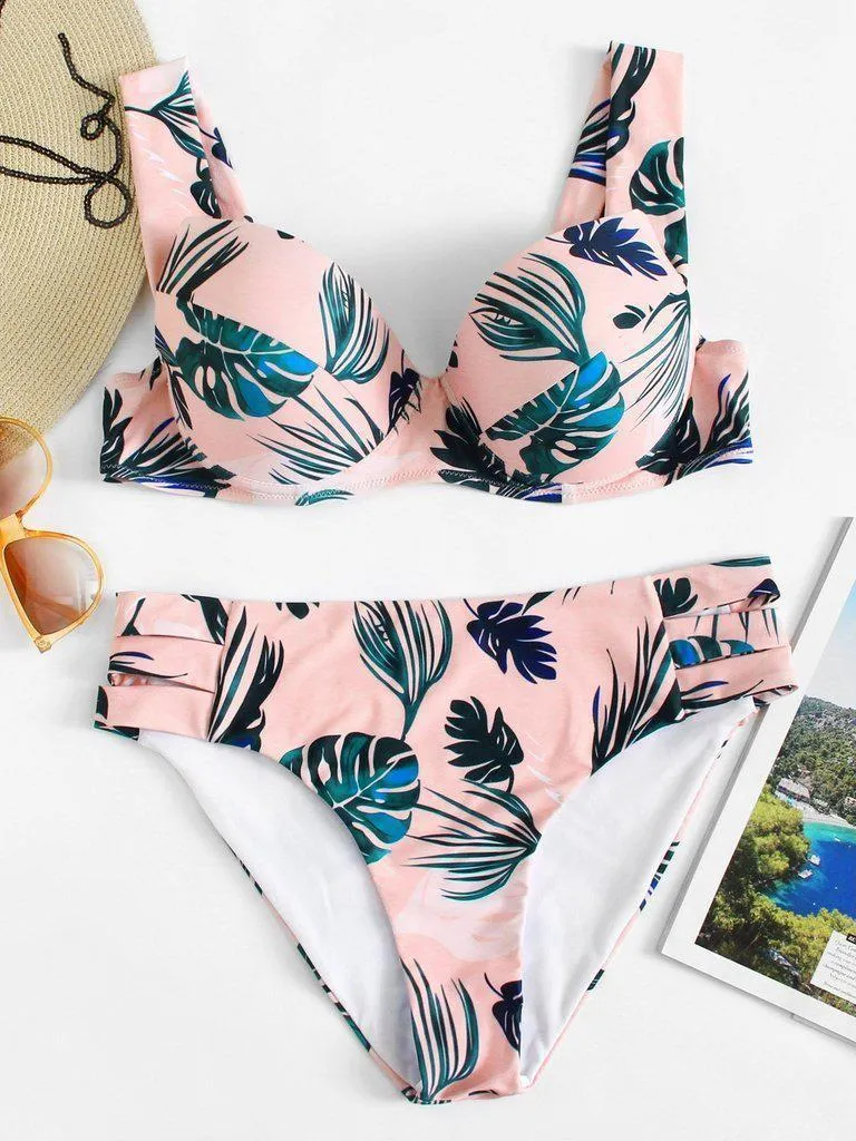 Tropical Print Bikini Set