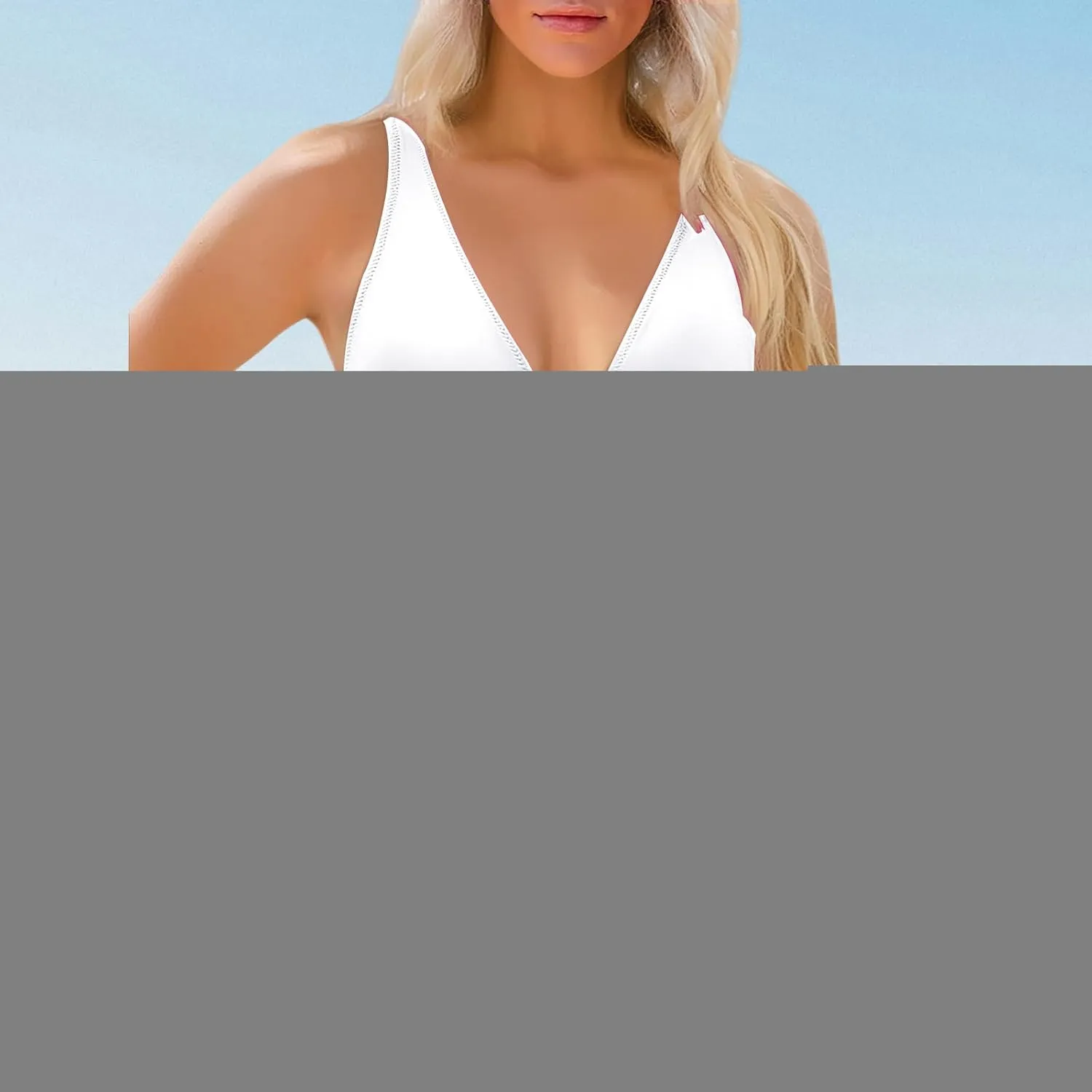Tummy Control One Piece Swimsuits for Women V Neck Ruched Bathing Suit Color Block Drawstring Swim Suits Swimwear