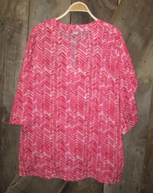 Tunic of Modern Print in Red