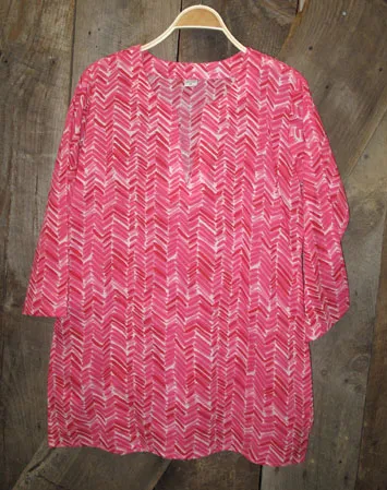 Tunic of Modern Print in Red