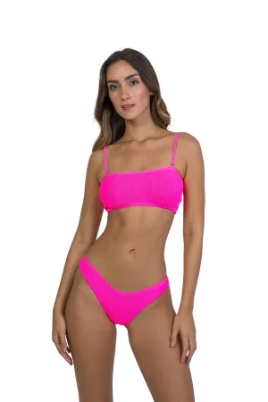 Turks And Caicos Tube with Straps One Size Bikini TOP ONLY (Neon Pink)