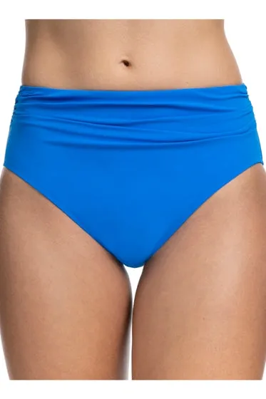 TUTTI FRUTTI V-Neck Shirred Tankini in Royal