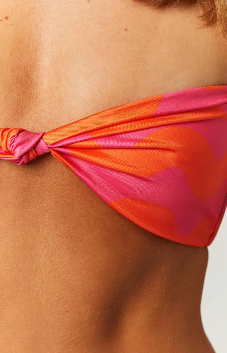 Two Swim Sherbet Pink Strapless Bandeau Knot Top