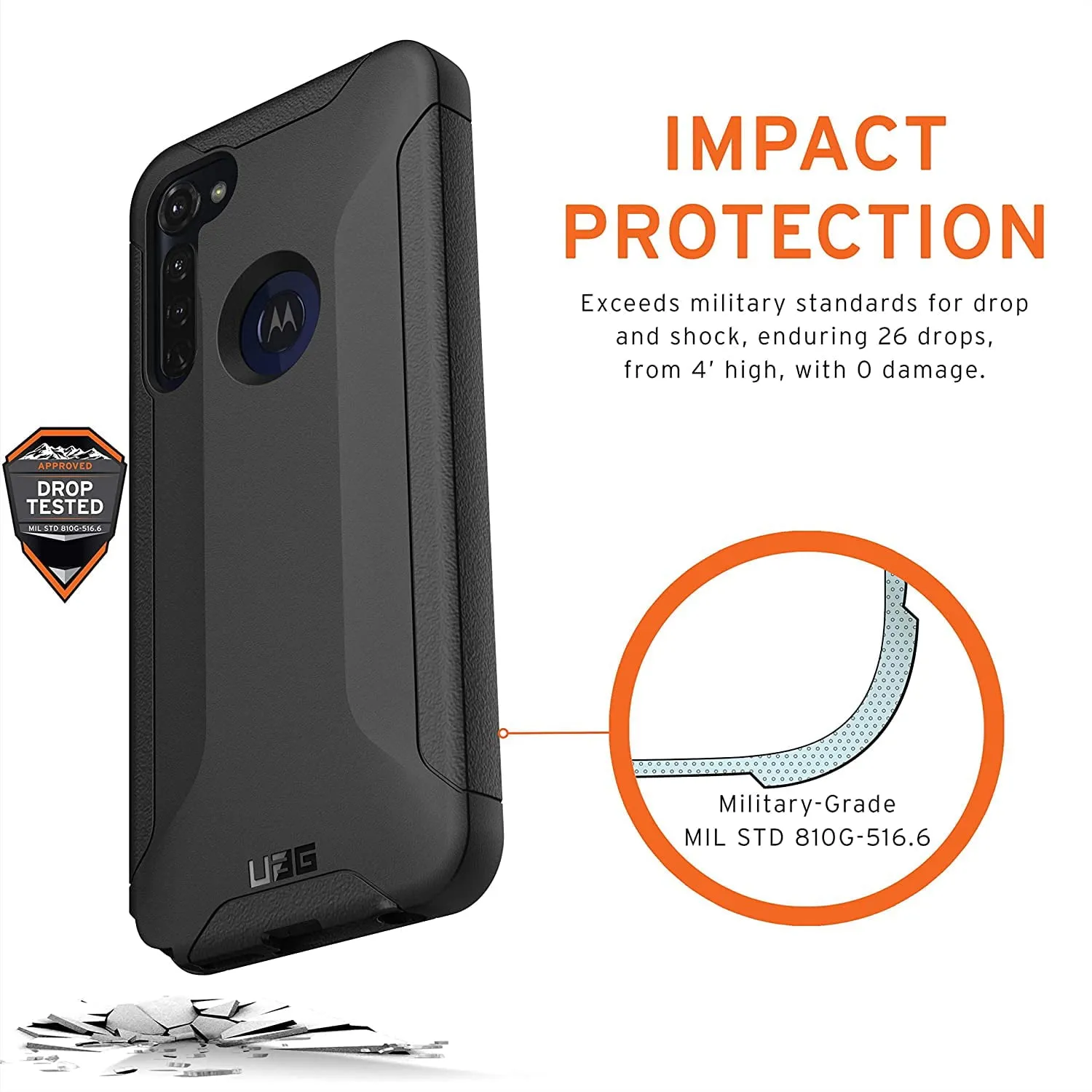UAG Moto G Stylus/Moto G8 Stylus (2020) Case Scout [Black] Rugged Sleek Shockproof Lightweight Military Drop Tested Protective Cover