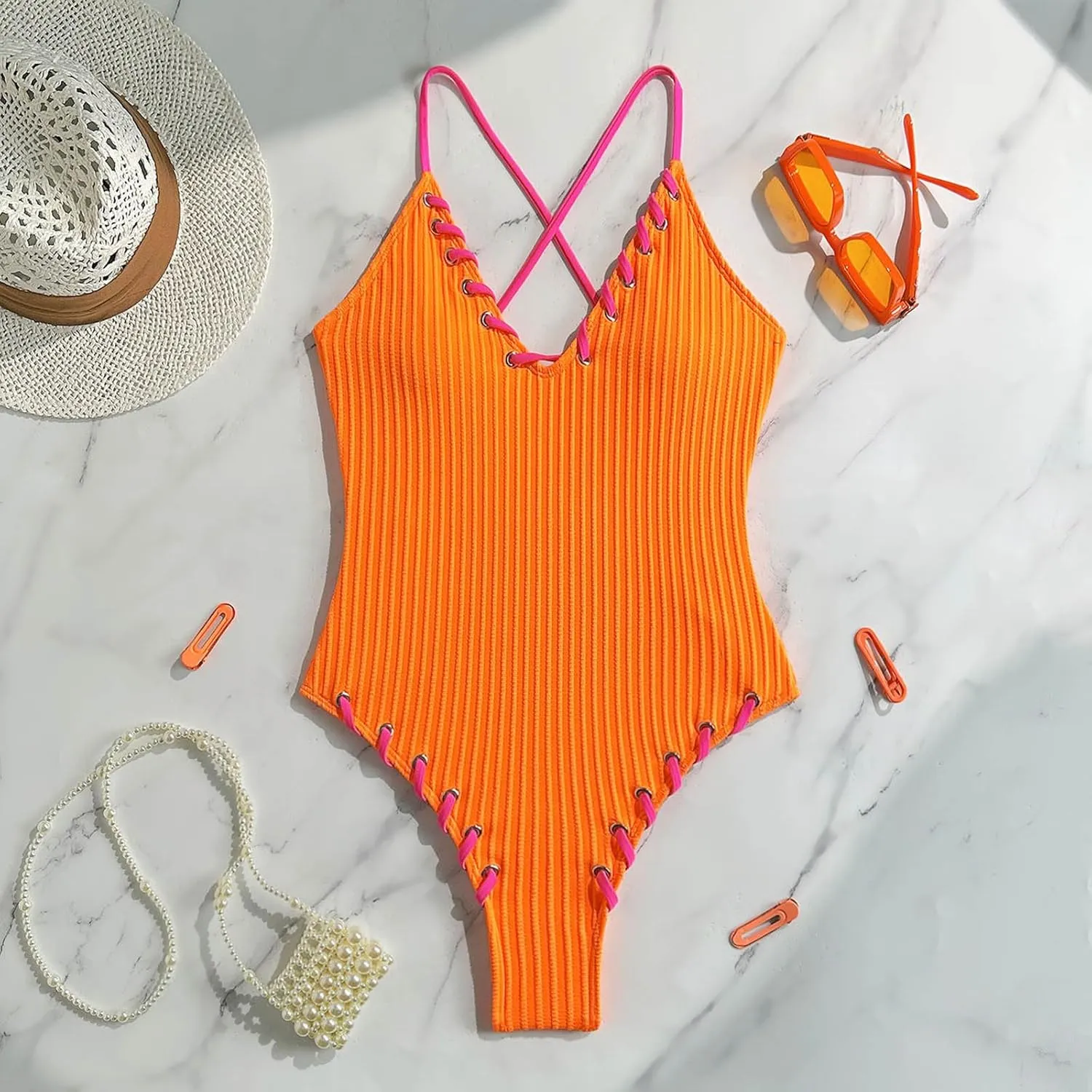 Underwire Swimsuits for Women Bathing Suit Square Neck Cutout Swimsuit Tummy Control Adjustable Straps Swim Suits