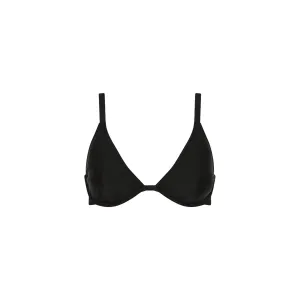 Underwire Triangle D  Cup Bikini Top - Moonlight Black
