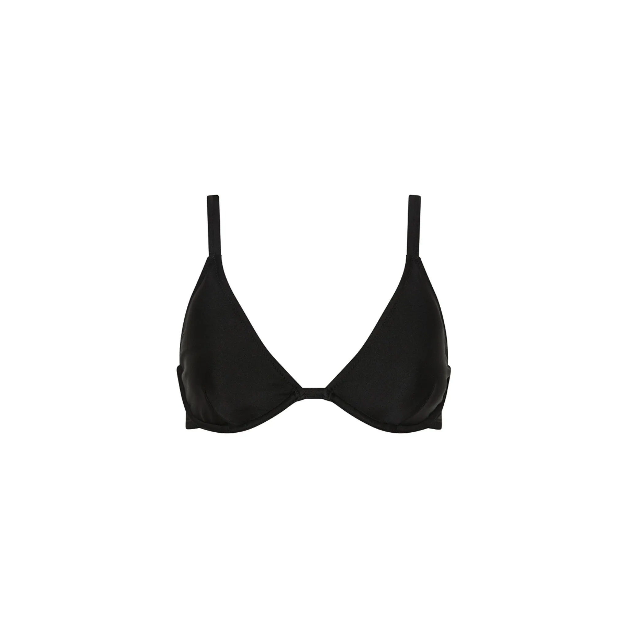 Underwire Triangle D  Cup Bikini Top - Moonlight Black