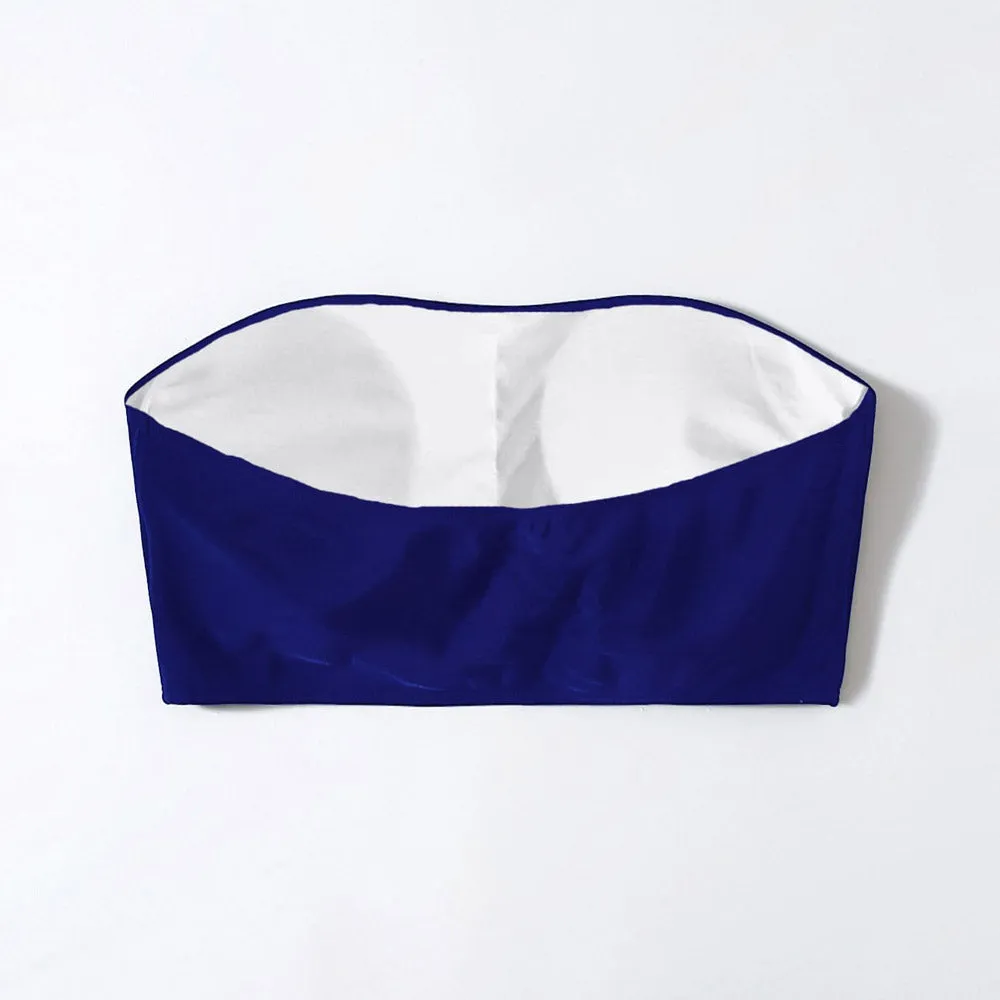 Upopby Solid Bandeau Bathing Suit Swimsuit Top