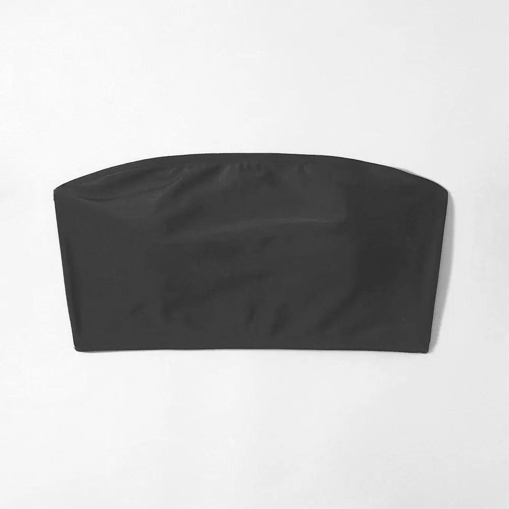 Upopby Solid Bandeau Bathing Suit Swimsuit Top