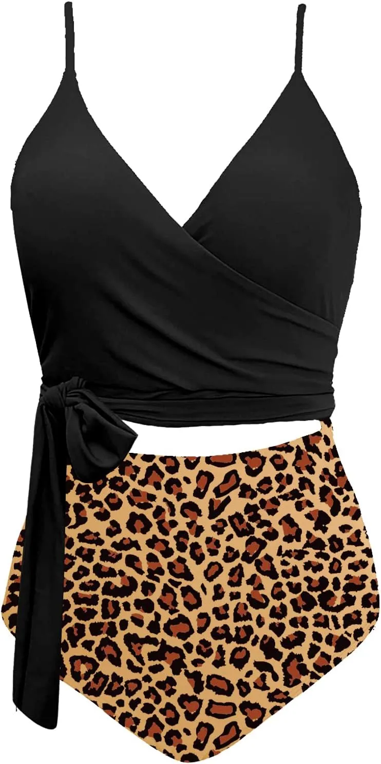 Upopby Women's Sexy One Piece Swimsuits Cut Out Monokini V Neck Wrap Criss Cross Swimwear High Waisted Bathing Suits