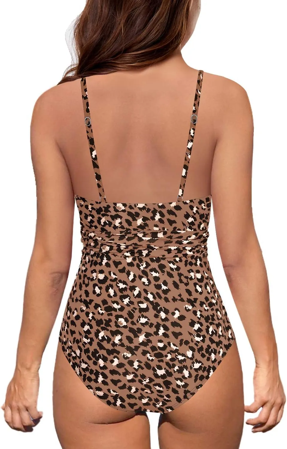 Upopby Women's Sexy One Piece Swimsuits Cut Out Monokini V Neck Wrap Criss Cross Swimwear High Waisted Bathing Suits