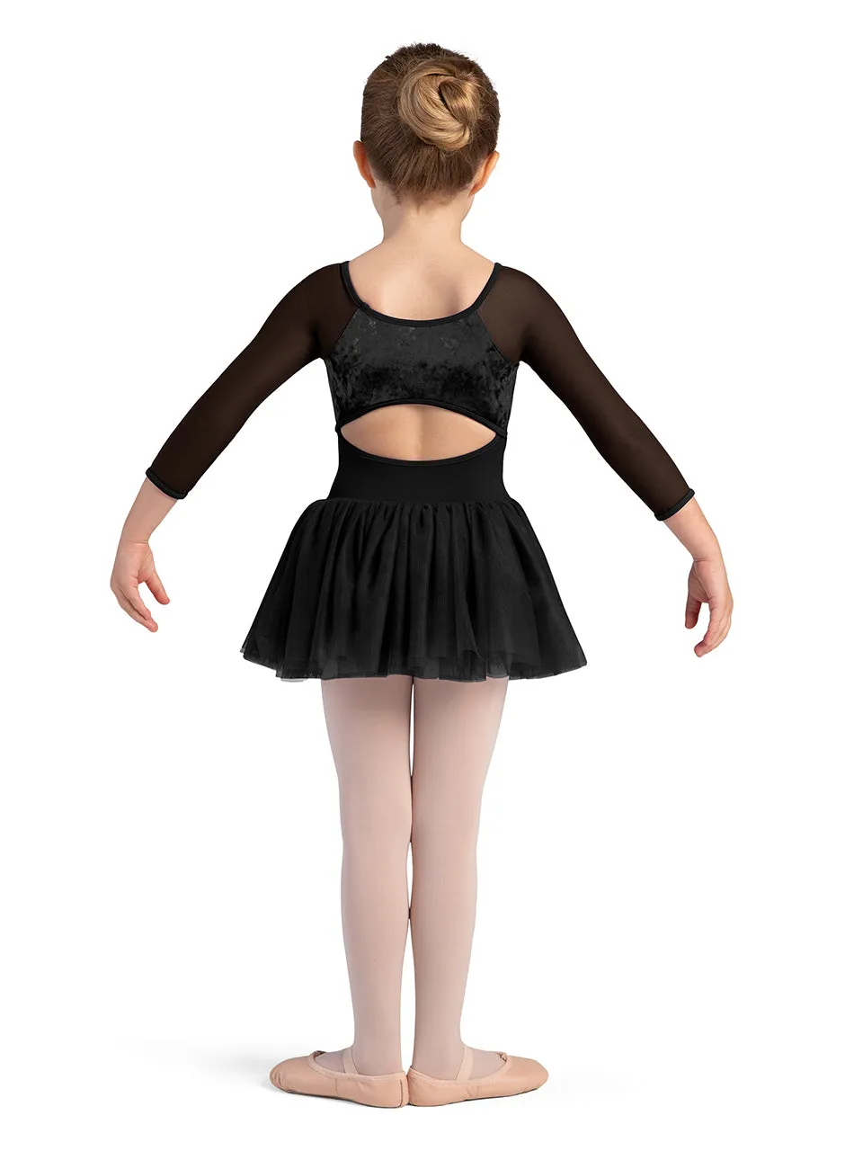 Velvet 3/4 Sleeve Skirted Leotard (CL0249)