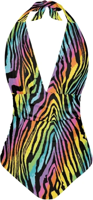 Veniyate Women's One Piece Swimsuit Halter Ruched Swimwear Cutout Tummy Control Bathing Suit