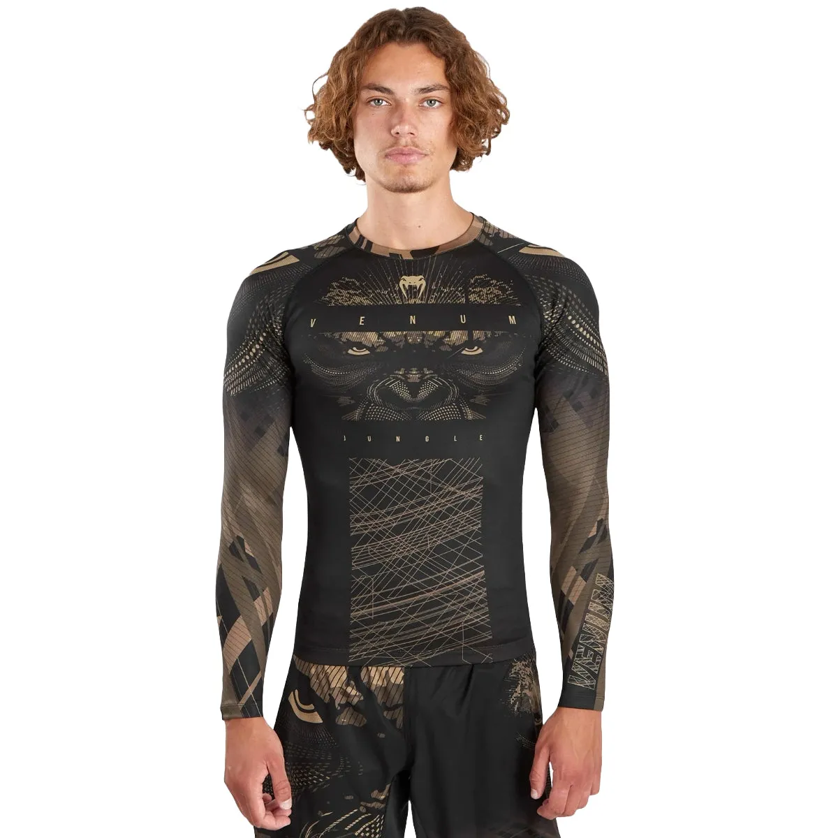 Venum Gorilla Jungle Long Sleeve Rash Guard Black/Sand