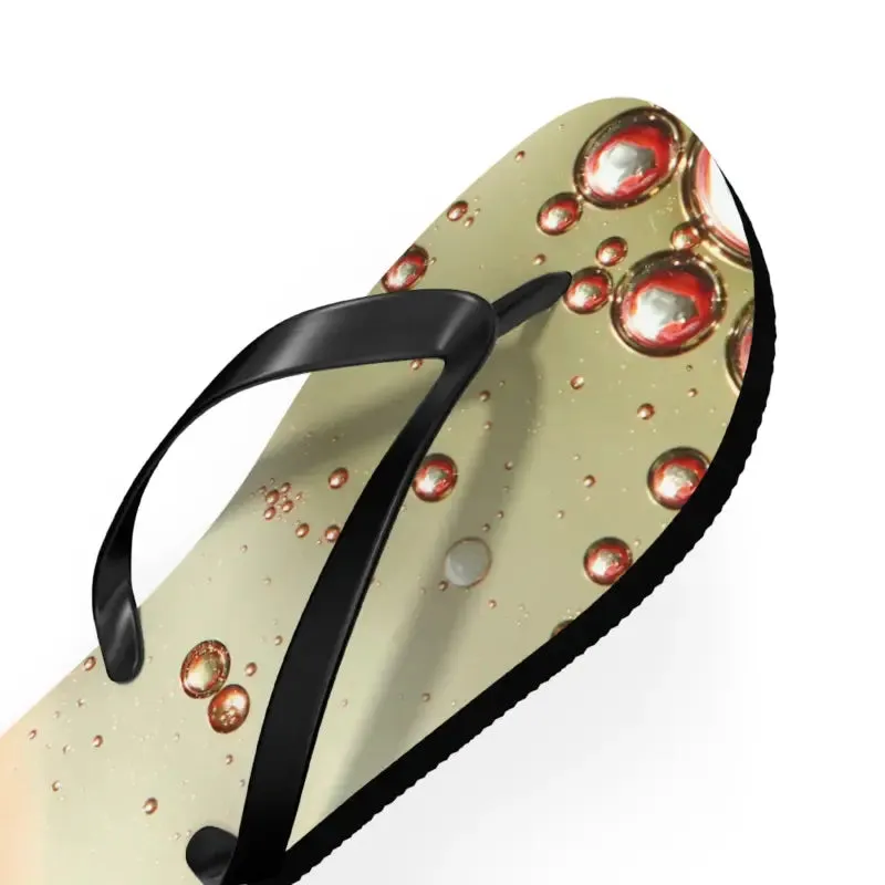 Vibrant Orange Droplets Unisex Flip Flops