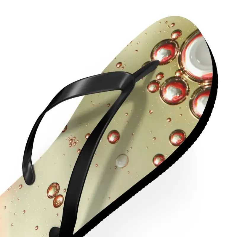 Vibrant Orange Droplets Unisex Flip Flops