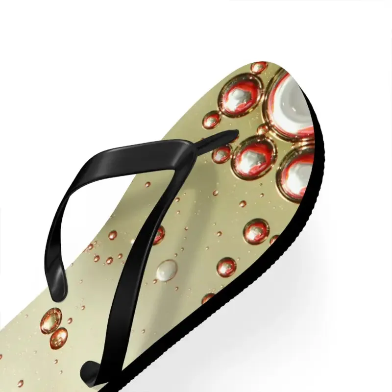 Vibrant Orange Droplets Unisex Flip Flops