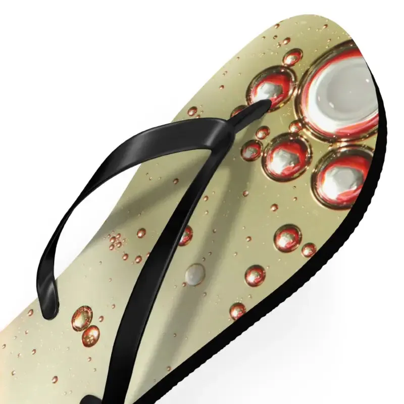 Vibrant Orange Droplets Unisex Flip Flops