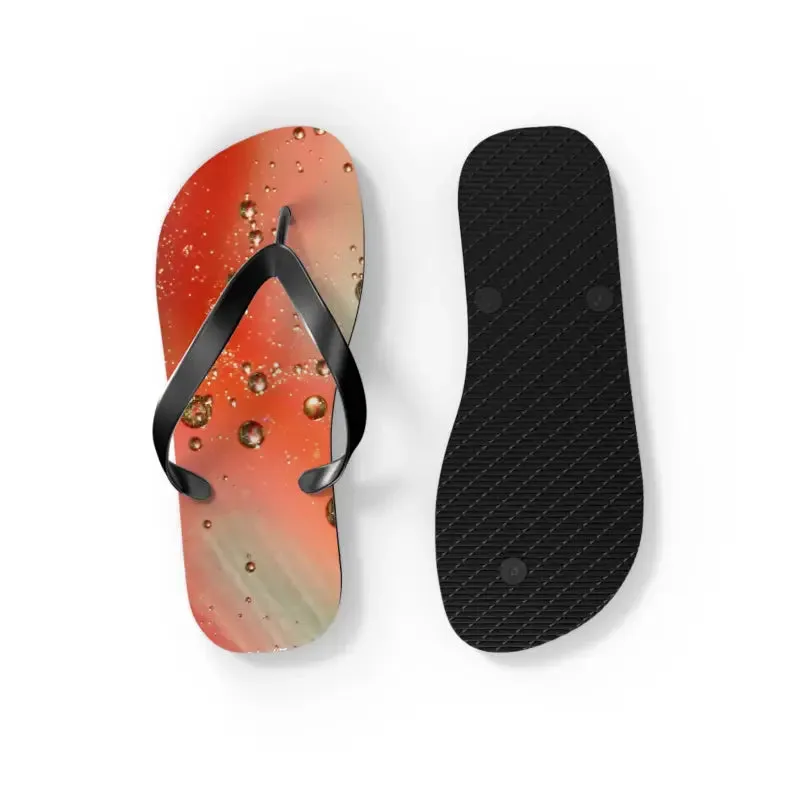 Vibrant Orange Droplets Unisex Flip Flops