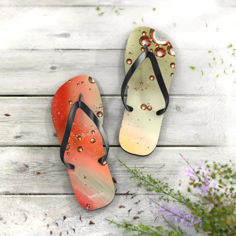 Vibrant Orange Droplets Unisex Flip Flops