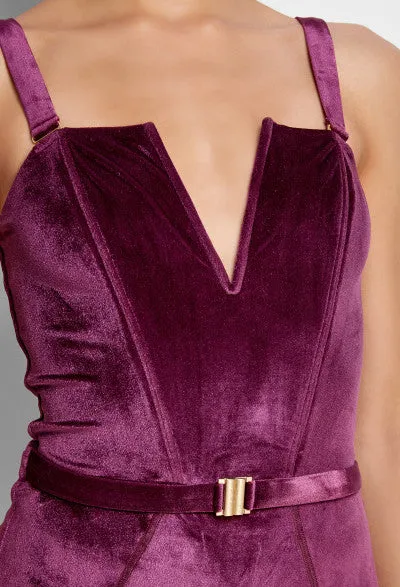 Victory Purple Velvet One-Piece | Luxury Sculpting Swimwear