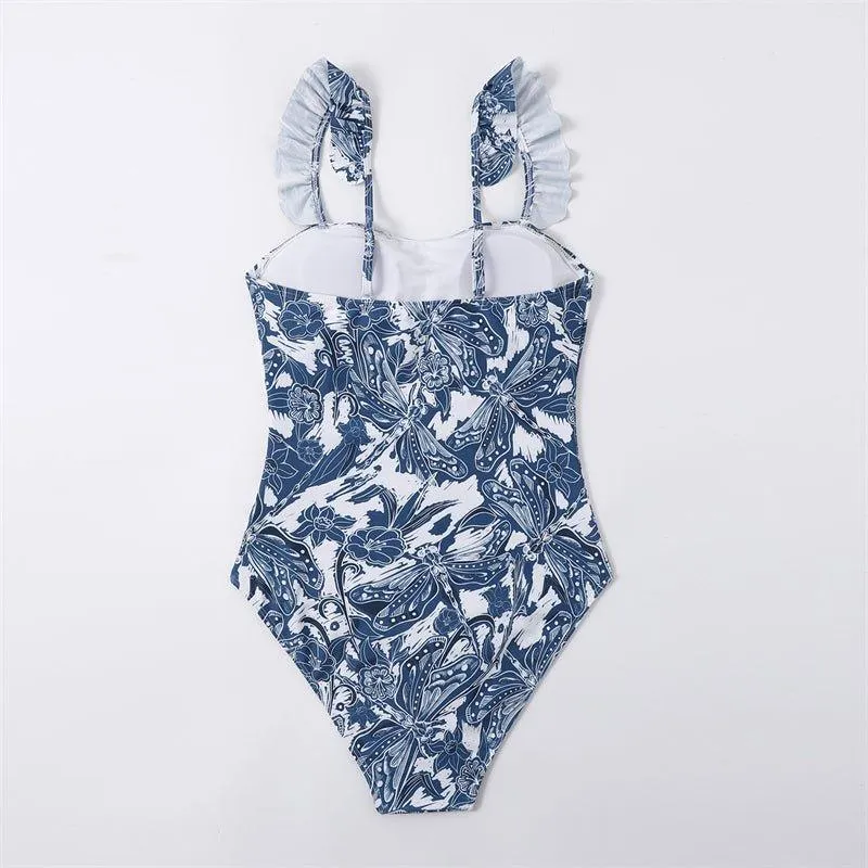 Vintage Girls One Piece Swimsuit Set