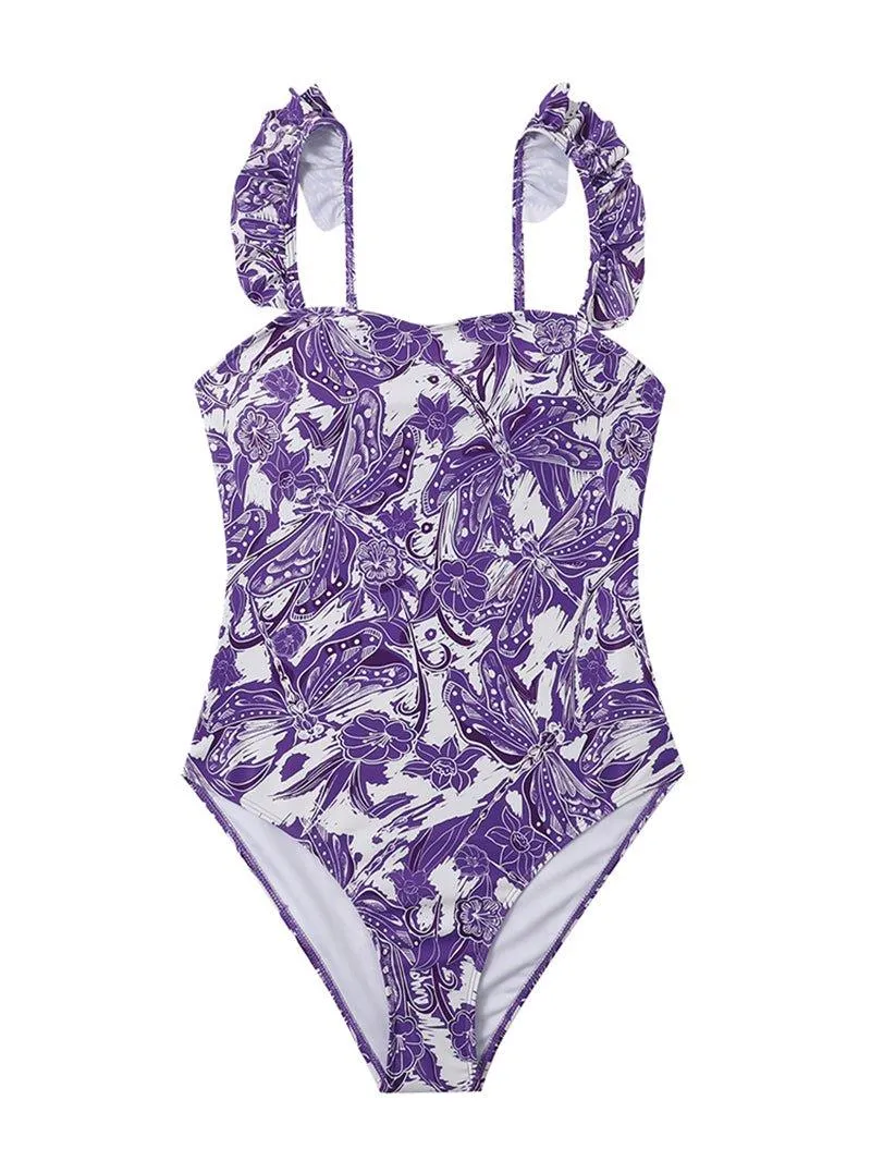 Vintage Girls One Piece Swimsuit Set