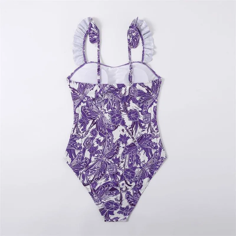 Vintage Girls One Piece Swimsuit Set