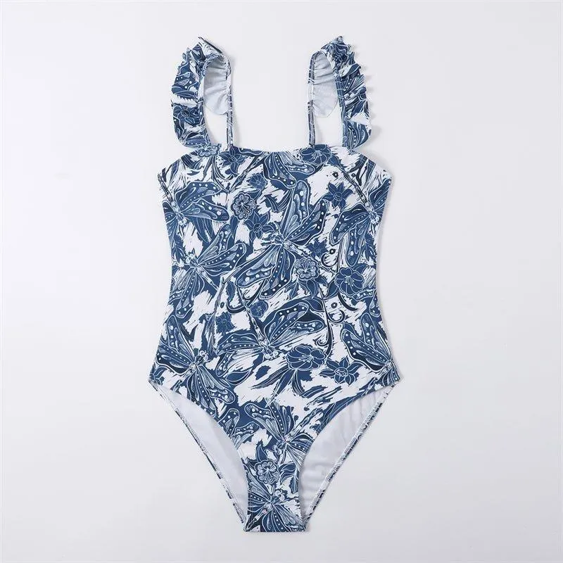 Vintage Girls One Piece Swimsuit Set