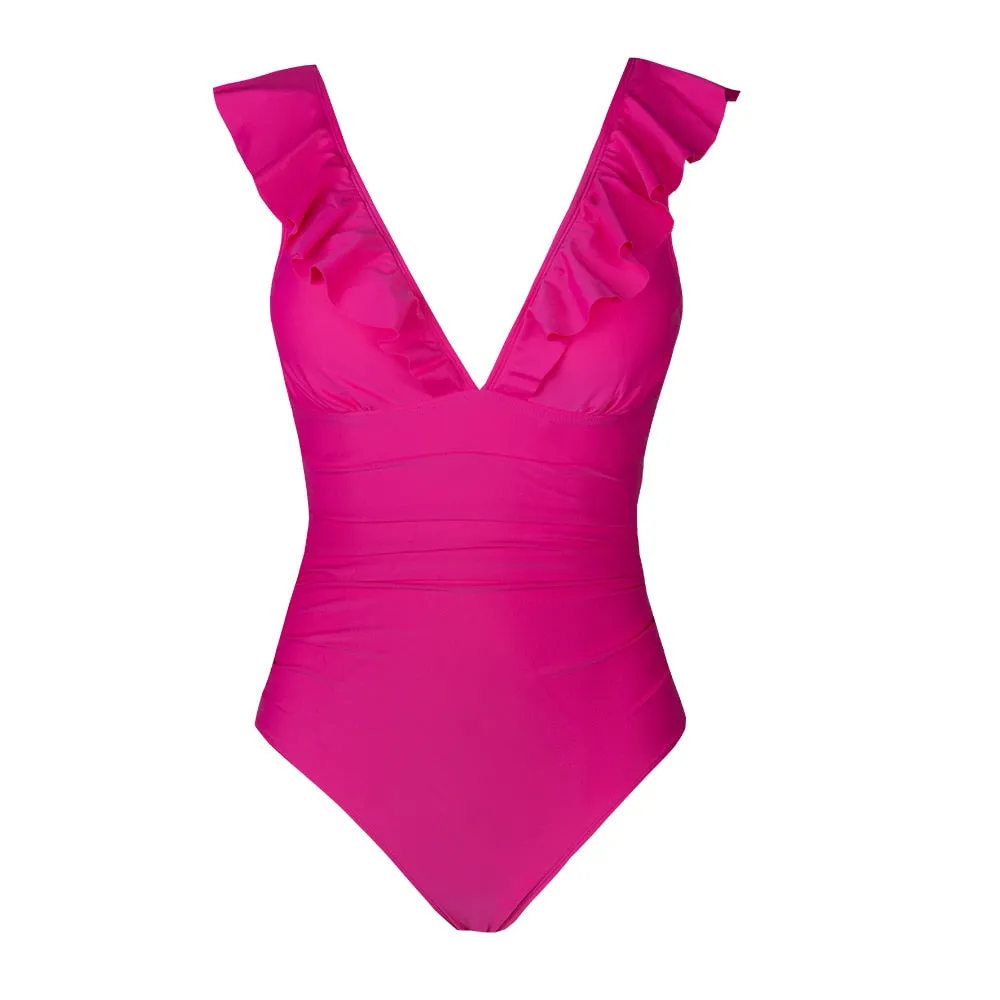 Vintage Zipper One Piece Swimwear