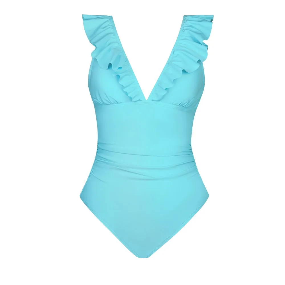 Vintage Zipper One Piece Swimwear