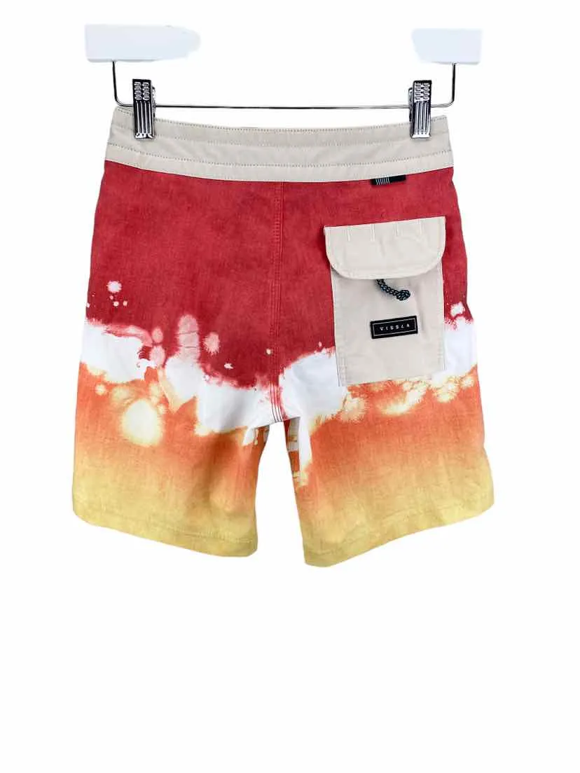 Vissla, Boys' Tie-Dye Swim Trunks, Red/Multi, Size 24 (8)