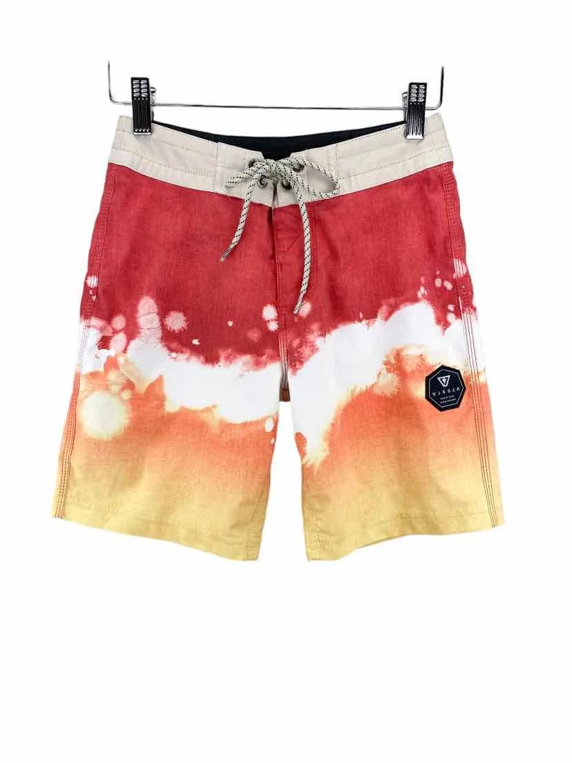 Vissla, Boys' Tie-Dye Swim Trunks, Red/Multi, Size 24 (8)