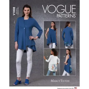 Vogue Pattern V1808 Misses' Cardigan & Tunics