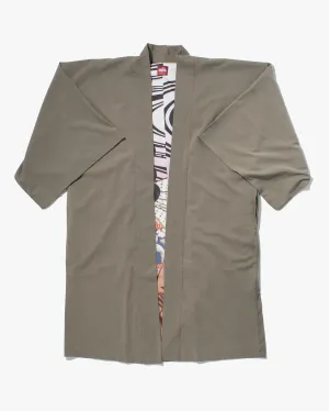Wa-Modern Haori Robe, Grey Geisha and Ryu