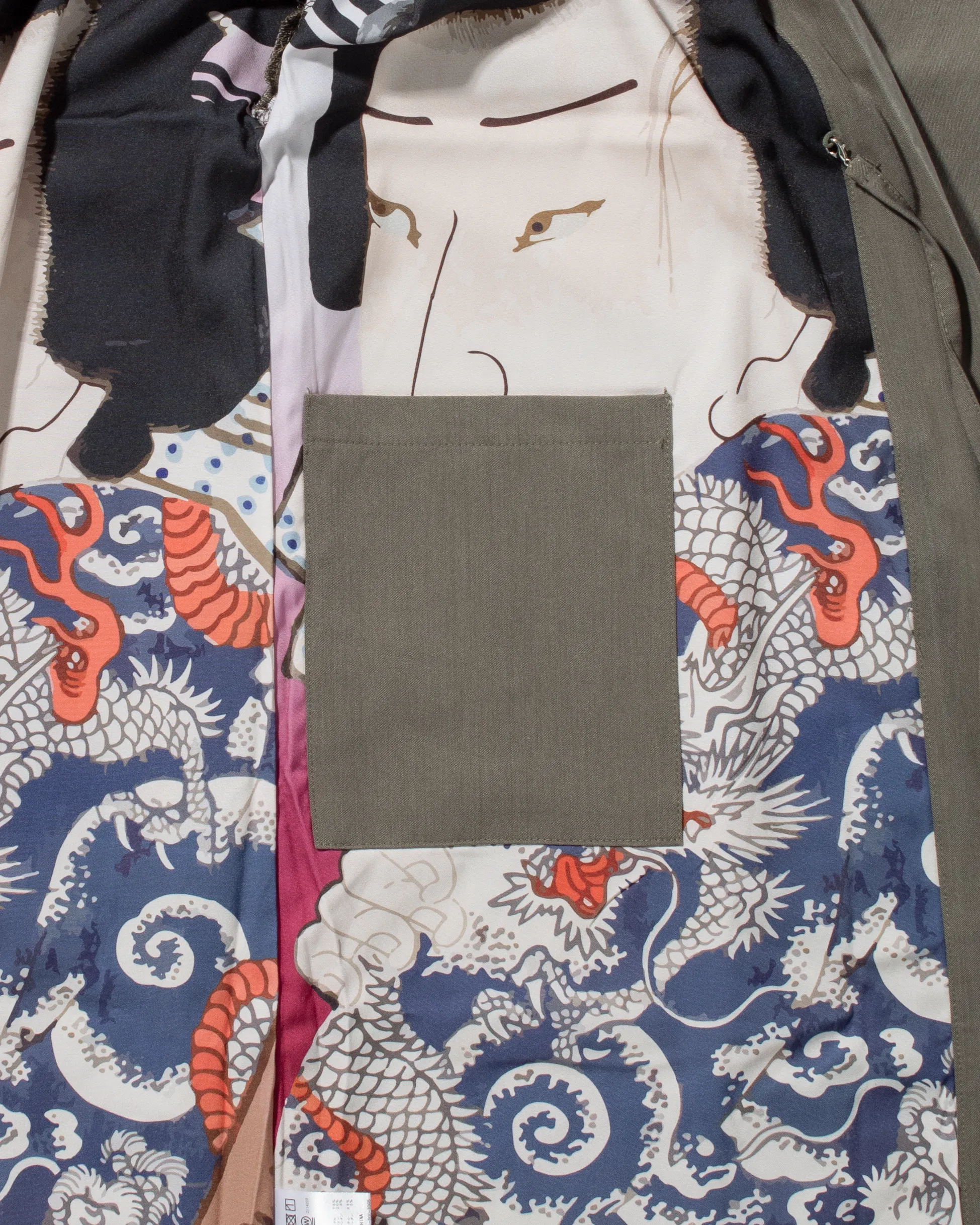 Wa-Modern Haori Robe, Grey Geisha and Ryu